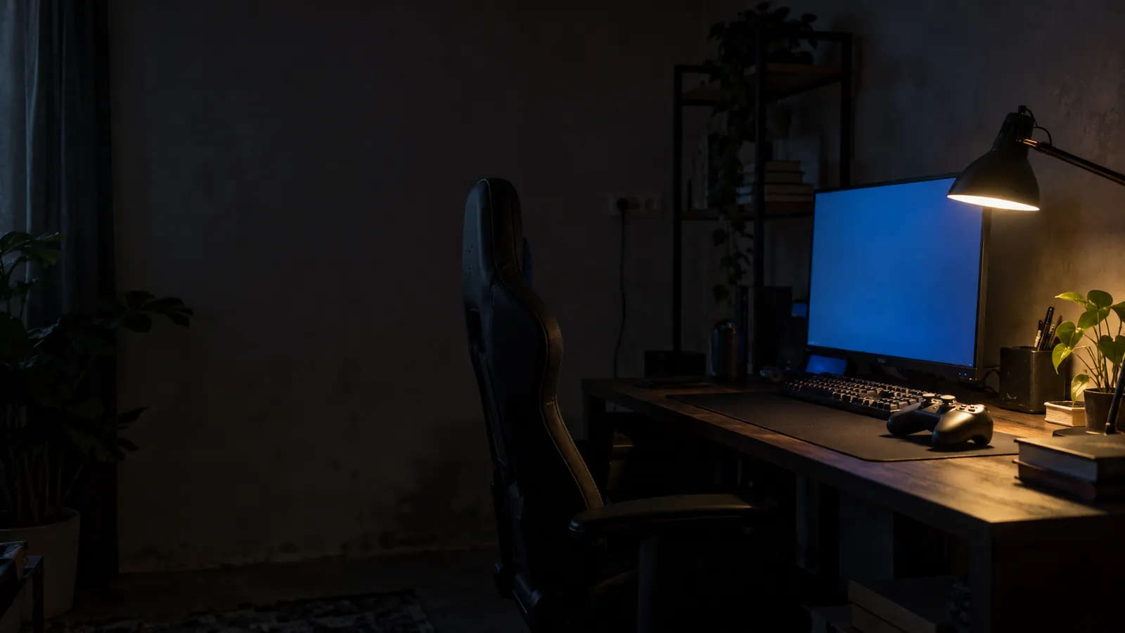 Ruang kerja studio game yang siap dipakai